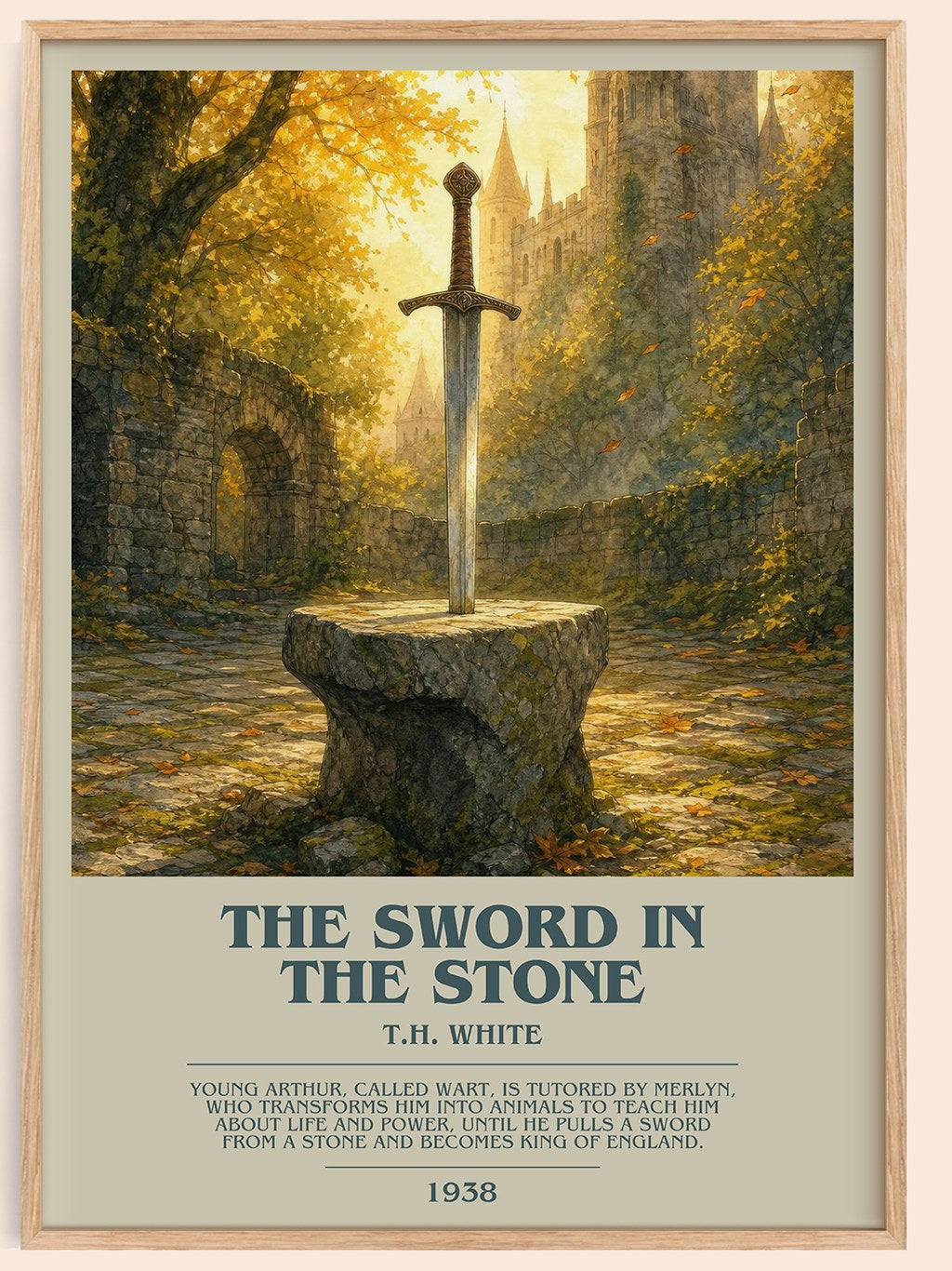 The Sword in the Stone bookish book poster by T.H. White – framed literary art print