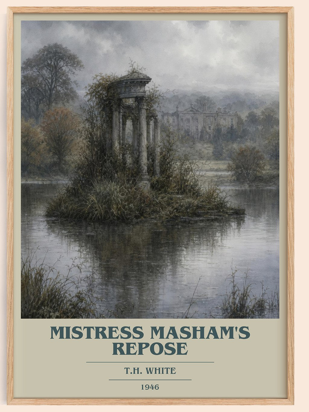 Mistress Masham's Repose book cover book poster by T.H. White – framed literary art print