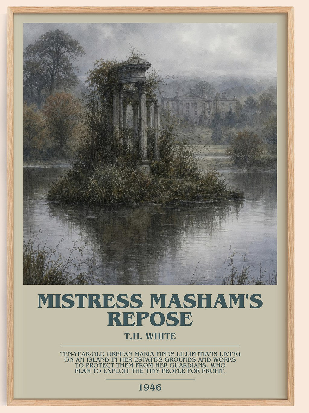 Mistress Masham's Repose bookish book poster by T.H. White – framed literary art print