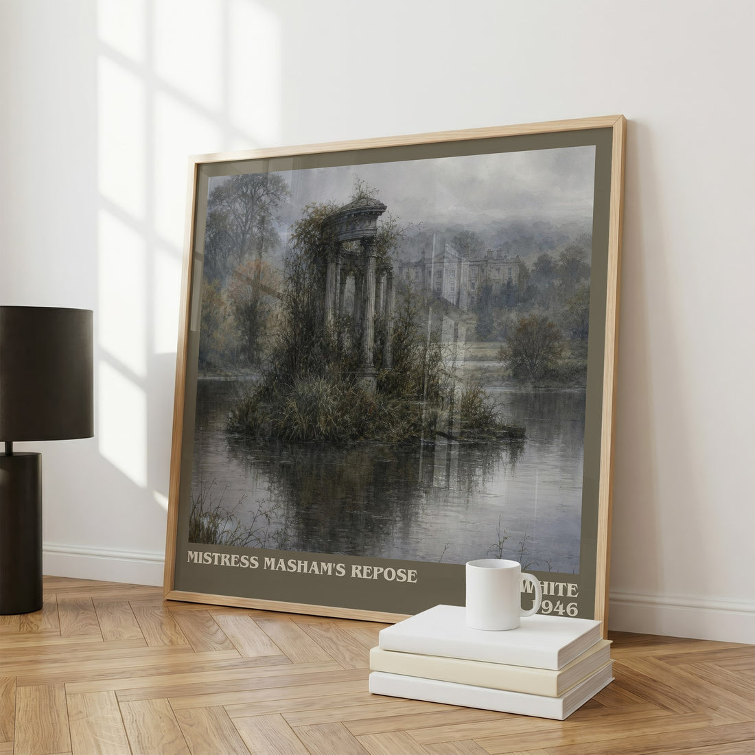 Mistress Masham's Repose literary print framed by window – literary home decor