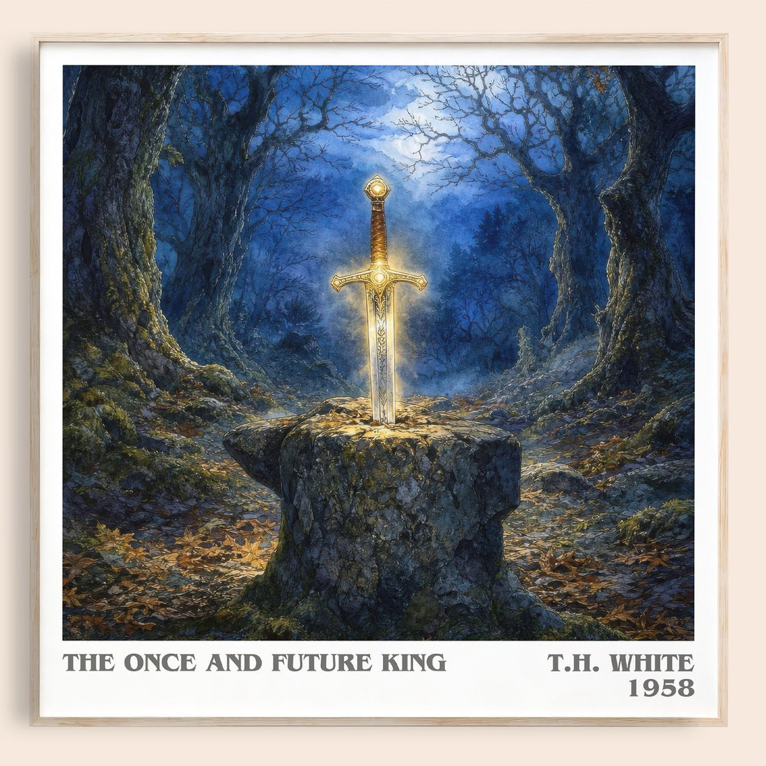 The Once and Future King literary book poster by T.H. White – framed literary art print