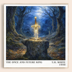 The Once and Future King literary book poster by T.H. White – framed literary art print