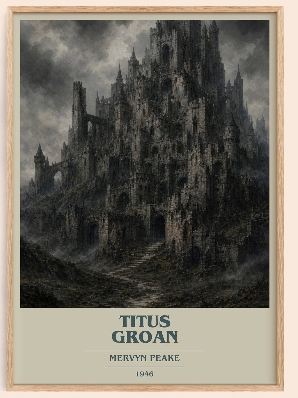 Titus Groan book cover book poster by Mervyn Peake – framed literary art print