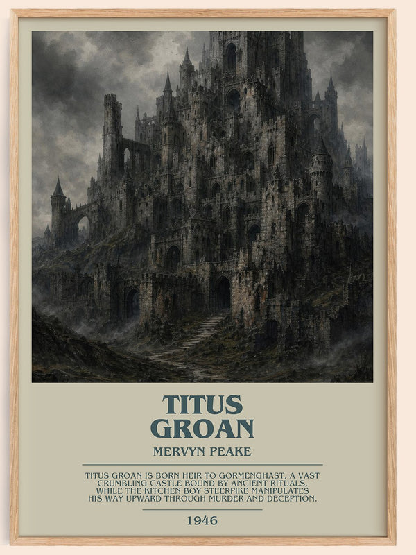 Titus Groan bookish book poster by Mervyn Peake – framed literary art print