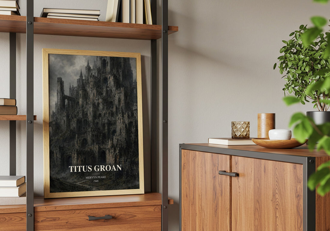 Titus Groan book watercolour illustration paper finish options – matte satin gloss