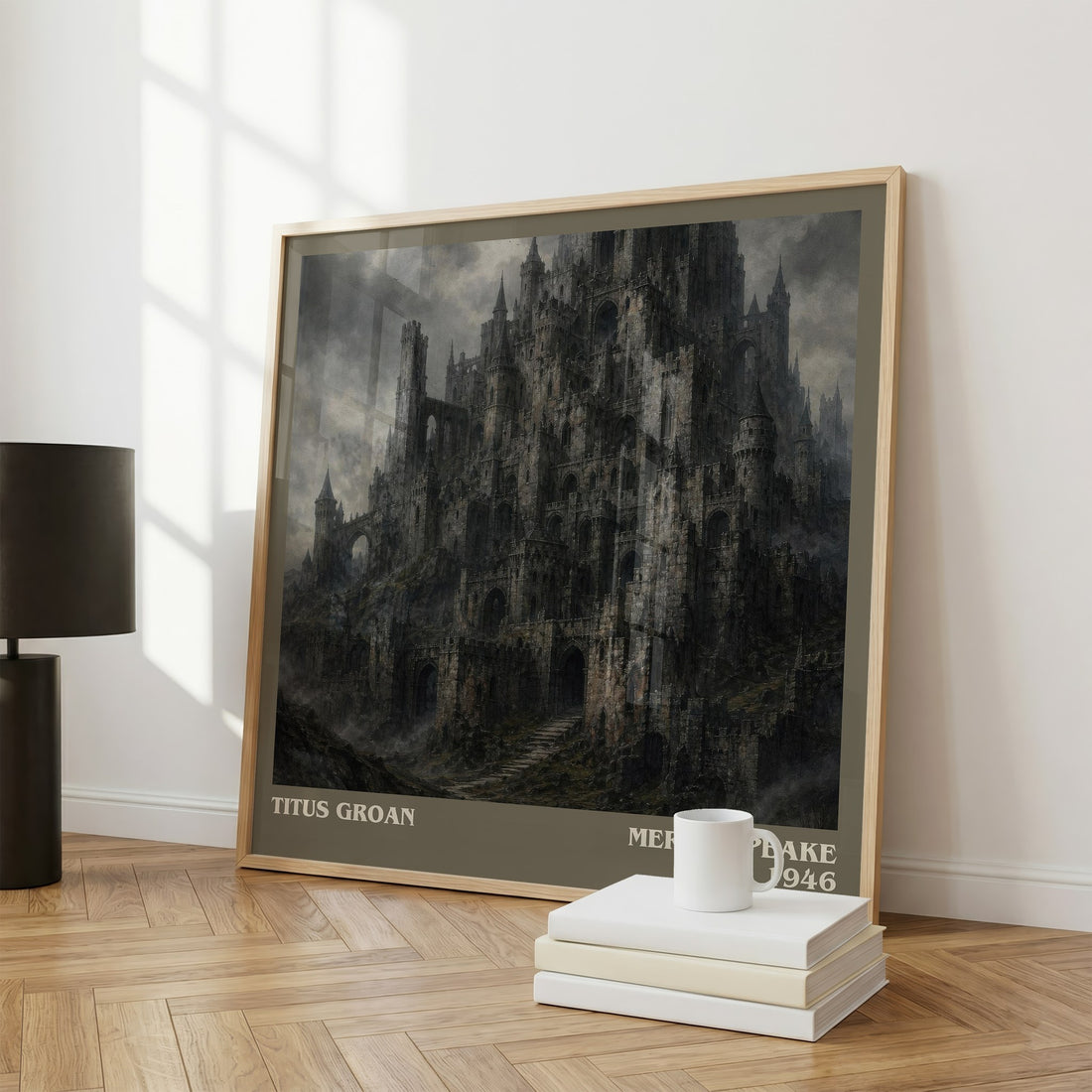 Titus Groan literary print framed by window – literary home decor