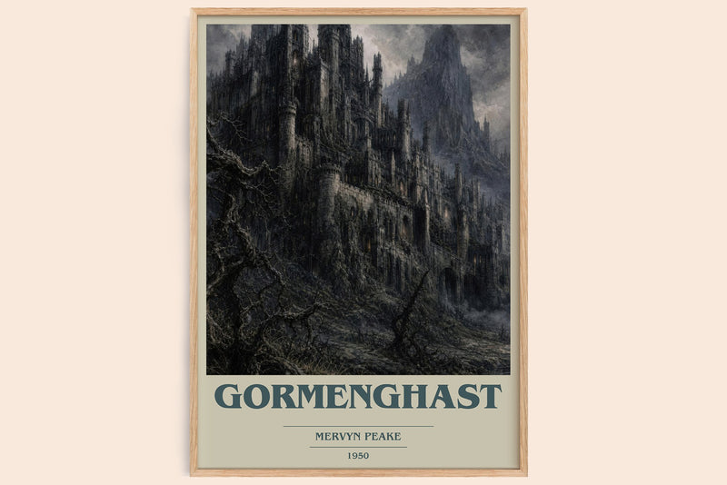 Gormenghast Book Cover Poster by Mervyn Peake (Modern Minimalist style)