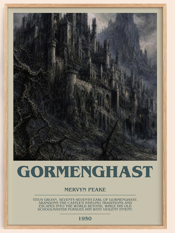 Gormenghast bookish book poster by Mervyn Peake – framed literary art print