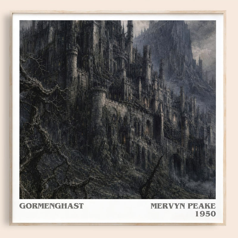 Gormenghast literary book poster by Mervyn Peake – framed literary art print