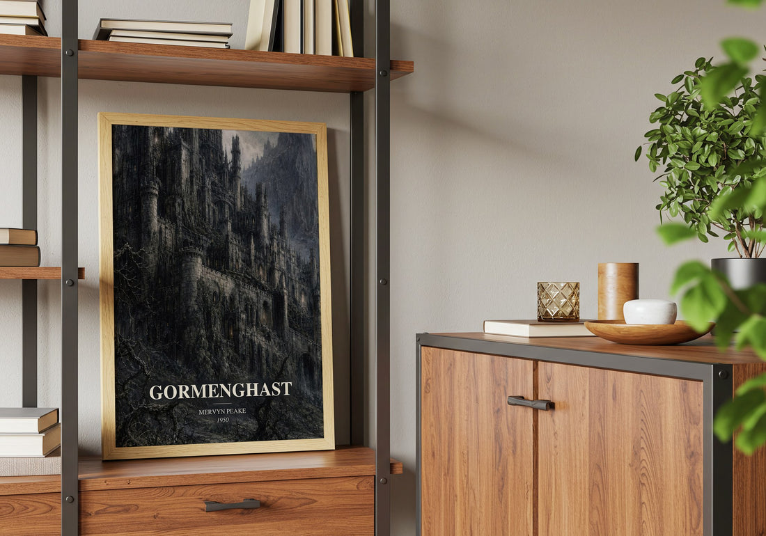 Gormenghast book watercolour illustration paper finish options – matte satin gloss