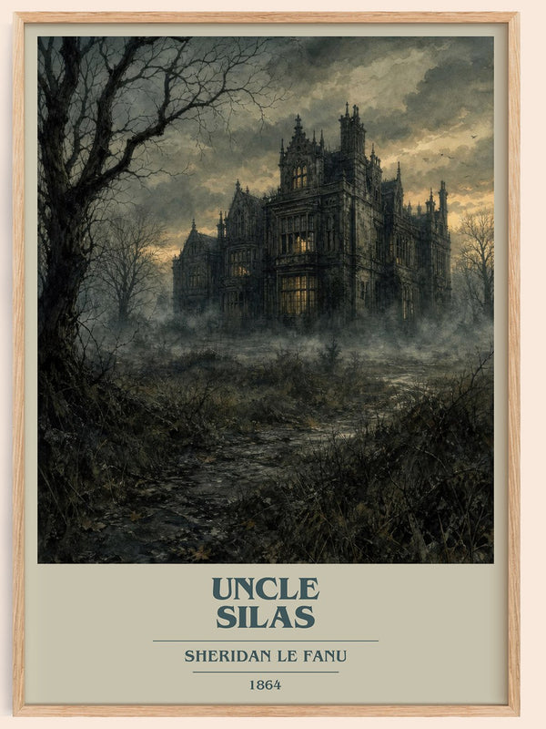 Uncle Silas book cover book poster by Sheridan Le Fanu – framed literary art print