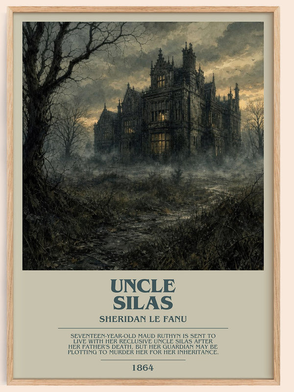 Uncle Silas bookish book poster by Sheridan Le Fanu – framed literary art print