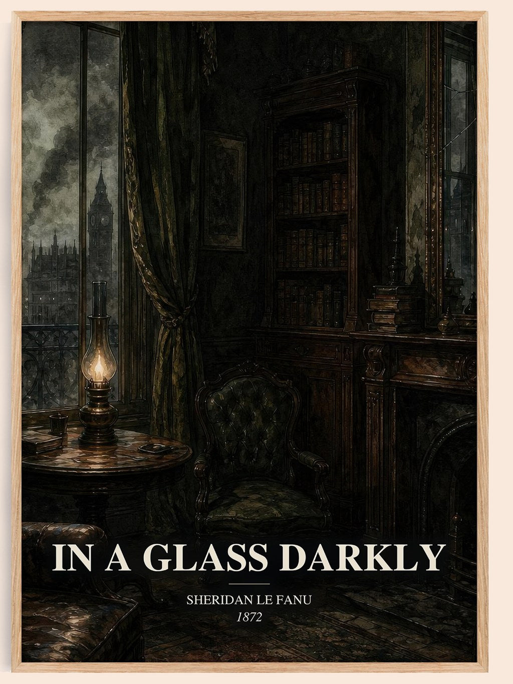 In a Glass Darkly watercolour book poster by Sheridan Le Fanu – framed literary art print