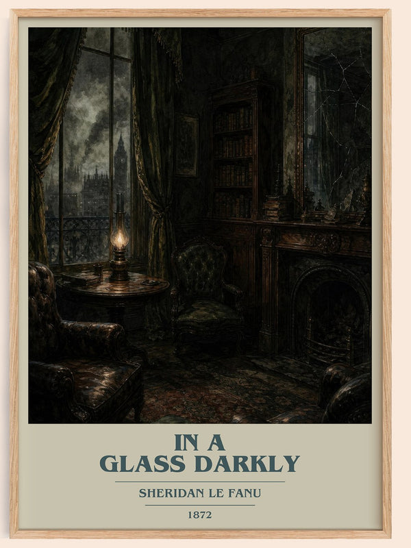 In a Glass Darkly book cover book poster by Sheridan Le Fanu – framed literary art print