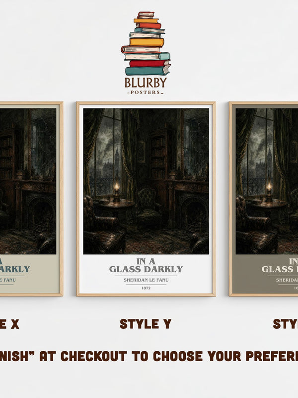 In a Glass Darkly book cover print in frame leaning in hallway – gothic wall art
