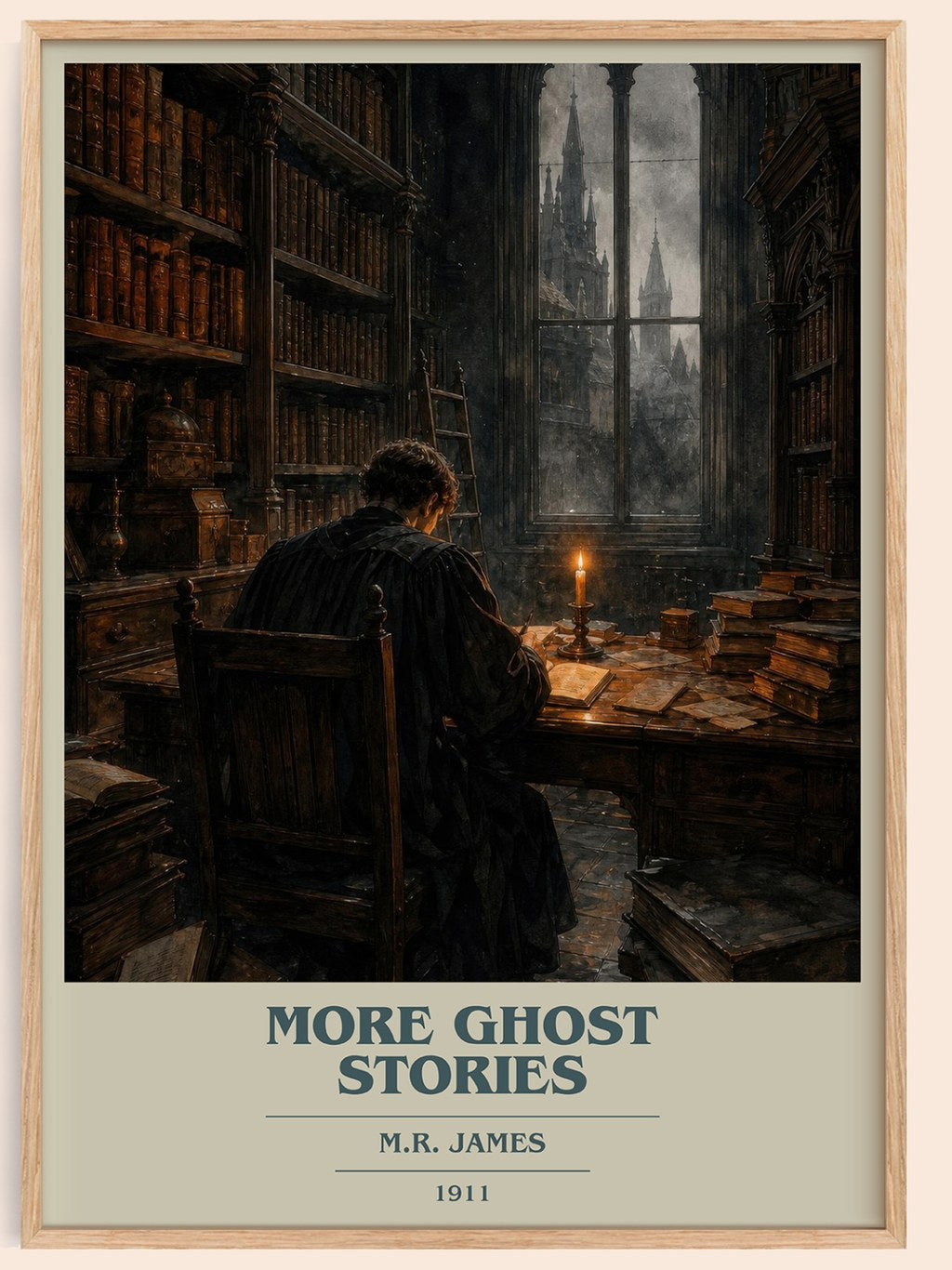 More Ghost Stories book cover book poster by M.R. James – framed literary art print