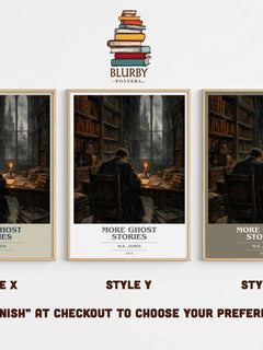 More Ghost Stories book cover print in frame leaning in hallway – horror wall art