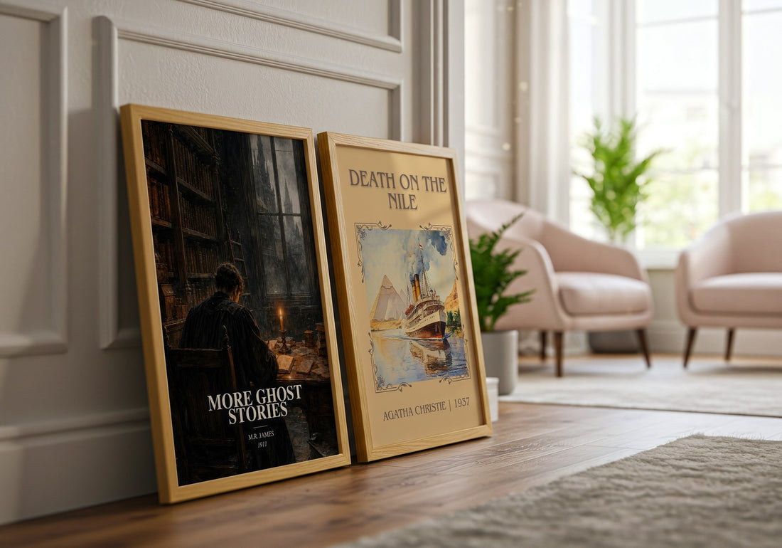 More Ghost Stories watercolour print framed by window – literary home decor