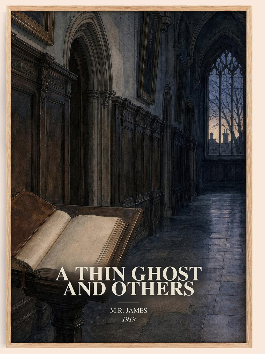 A Thin Ghost and Others watercolour book poster by M.R. James – framed literary art print
