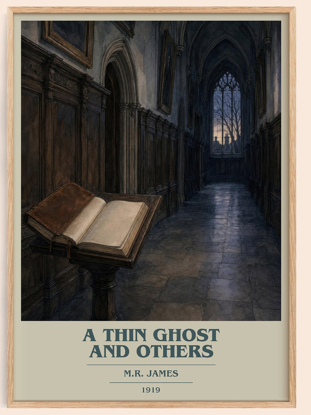 A Thin Ghost and Others book cover book poster by M.R. James – framed literary art print