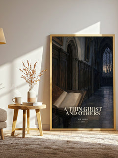 A Thin Ghost and Others watercolour print in frame leaning in hallway – horror wall art