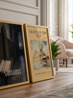A Thin Ghost and Others watercolour print framed by window – literary home decor