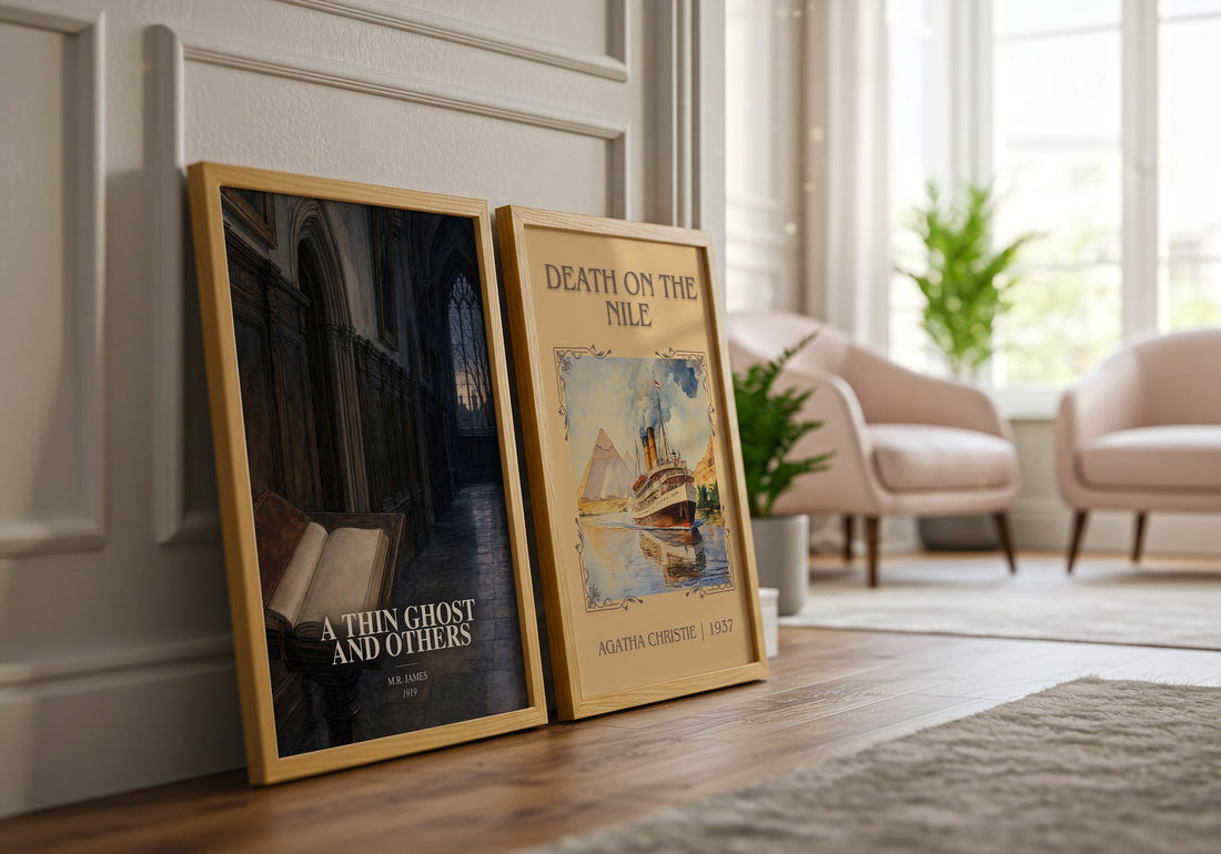 A Thin Ghost and Others watercolour print framed by window – literary home decor
