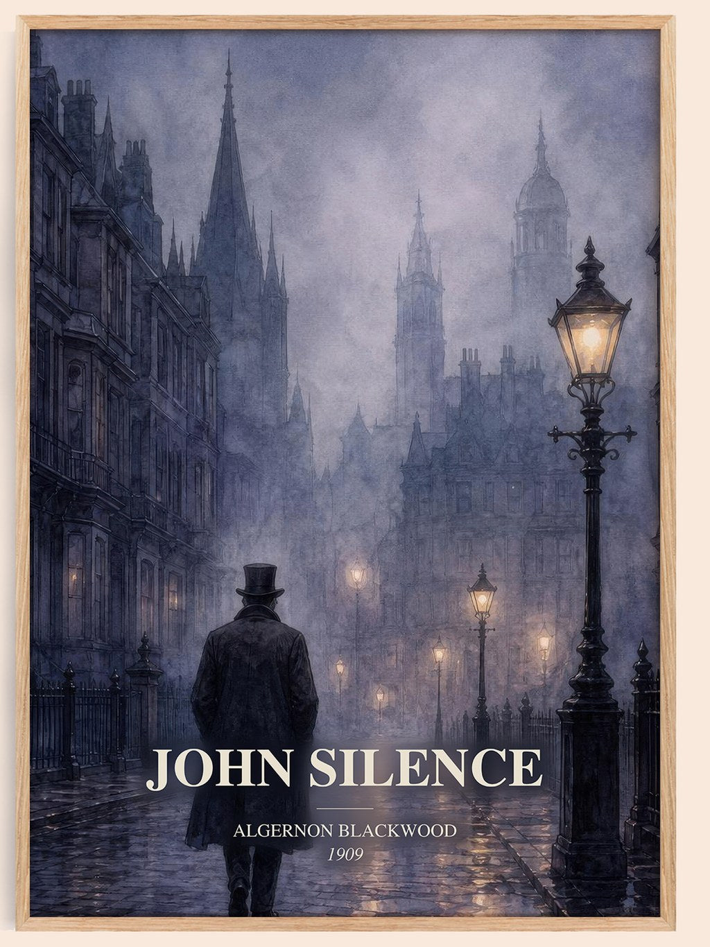 John Silence watercolour book poster by Algernon Blackwood – framed literary art print