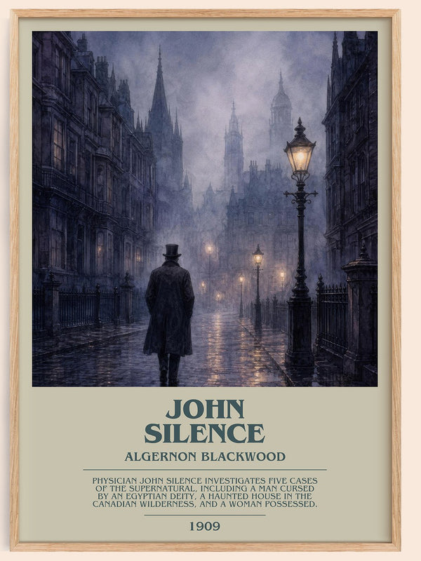 John Silence bookish book poster by Algernon Blackwood – framed literary art print