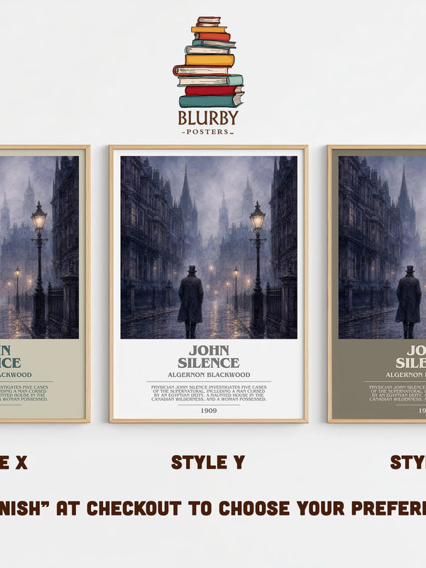 John Silence bookish print in frame leaning in hallway – horror wall art