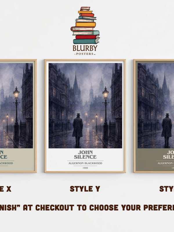 John Silence book cover print in frame leaning in hallway – horror wall art