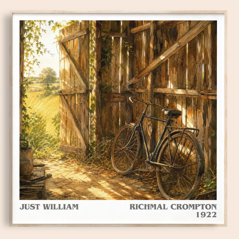 Just William literary book poster by Richmal Crompton – framed literary art print