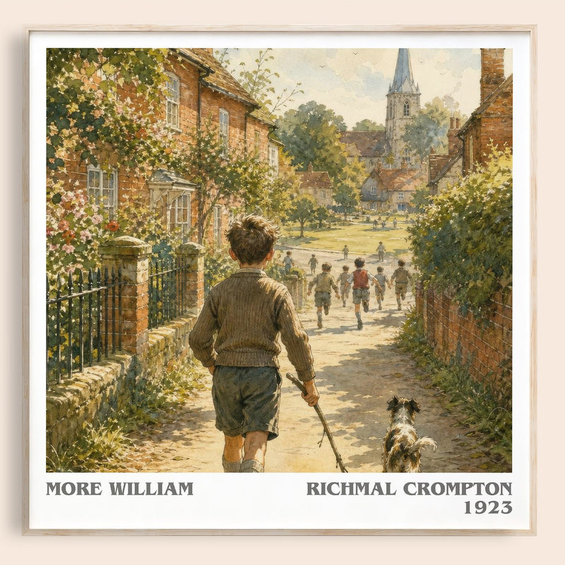 More William literary book poster by Richmal Crompton – framed literary art print