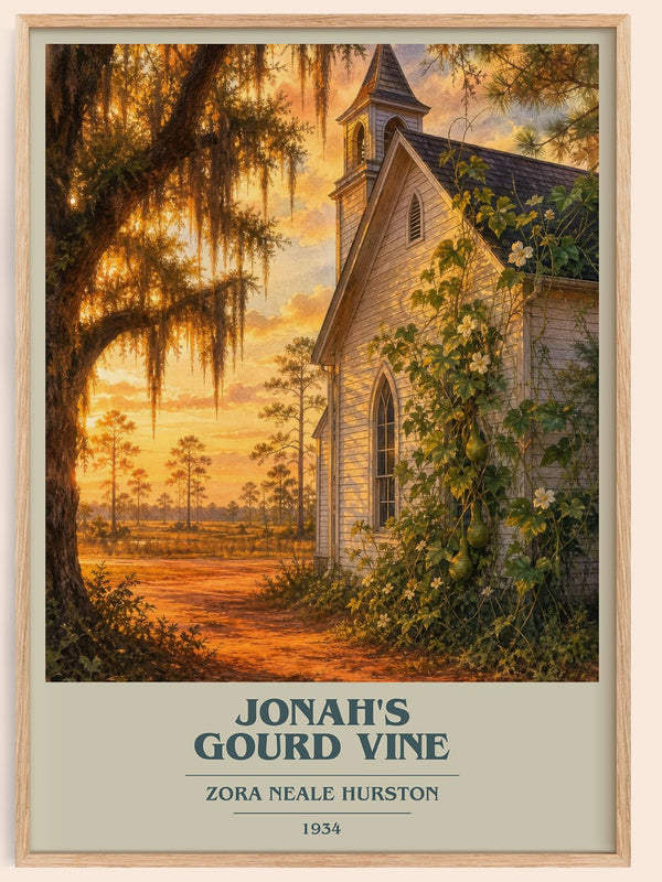 Jonah's Gourd Vine book cover book poster by Zora Neale Hurston – framed literary art print