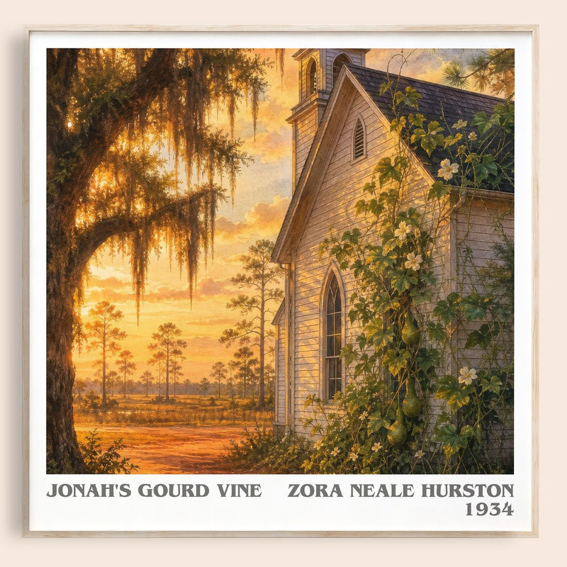 Jonah's Gourd Vine literary book poster by Zora Neale Hurston – framed literary art print
