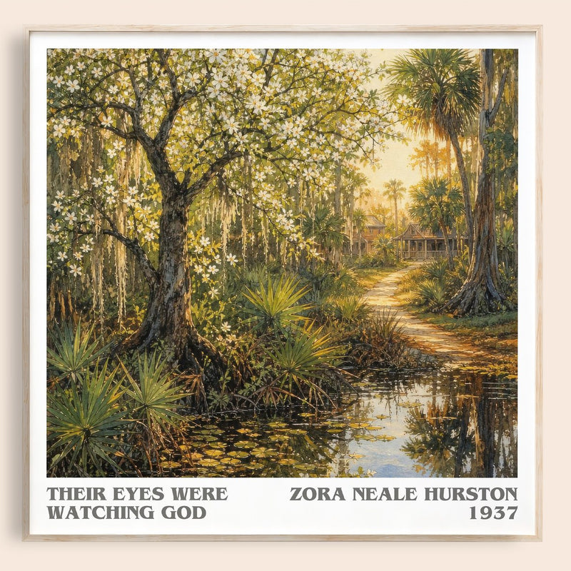 Their Eyes Were Watching God literary book poster by Zora Neale Hurston – framed literary art print