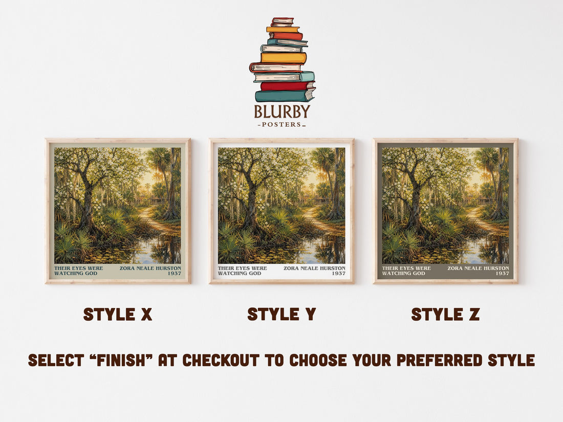 Their Eyes Were Watching God literary print in frame leaning in hallway – literary fiction wall art (mockup)