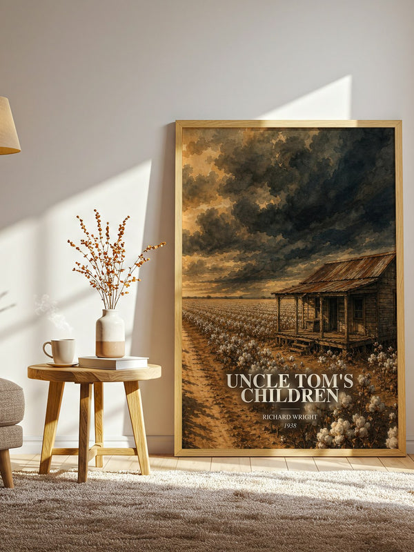 Uncle Tom's Children watercolour print in frame leaning in hallway – literary fiction wall art