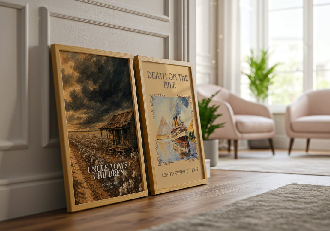 Uncle Tom's Children watercolour print framed by window – literary home decor