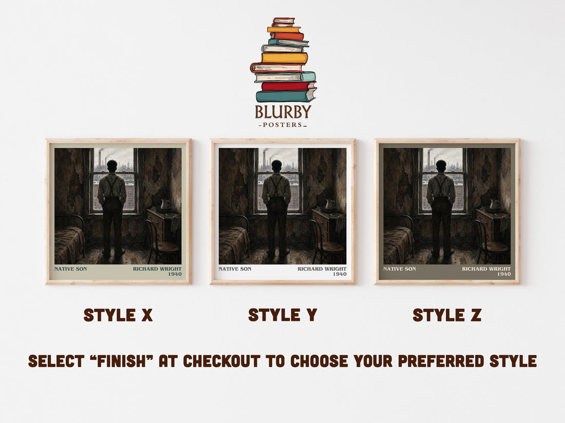 Native Son literary print in frame leaning in hallway – literary fiction wall art (mockup)
