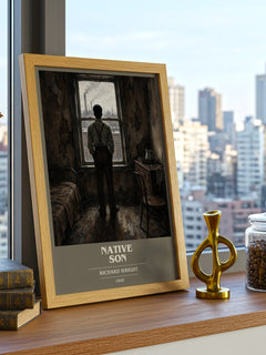 Native Son book cover print framed by window – literary home decor