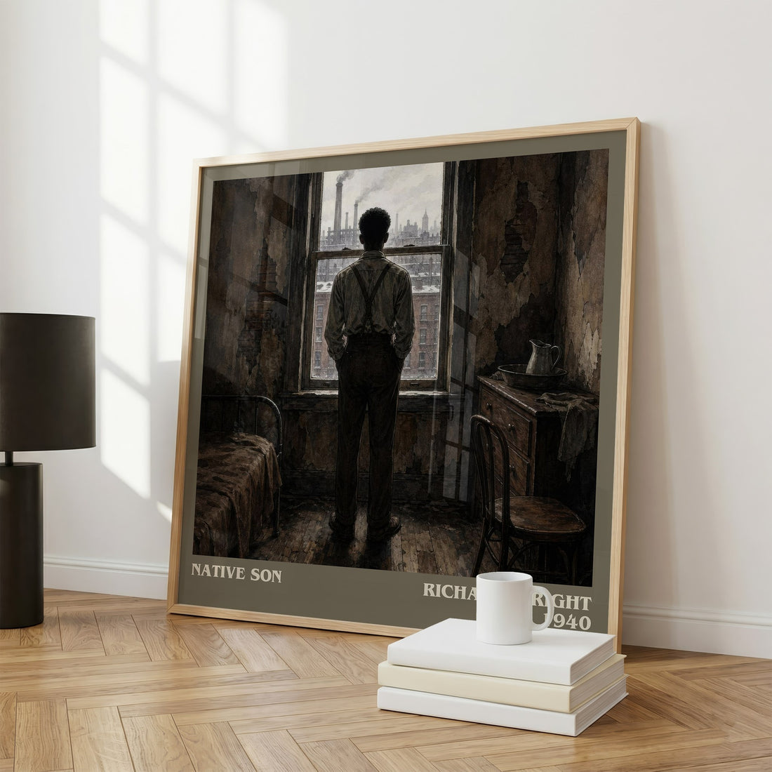 Native Son literary print framed by window – literary home decor