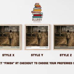 Black Boy literary print in frame leaning in hallway – memoir wall art