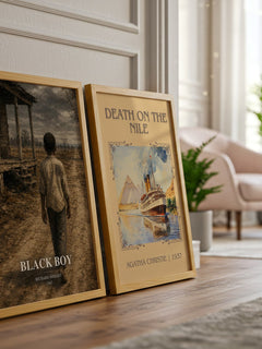 Black Boy watercolour print framed by window – literary home decor