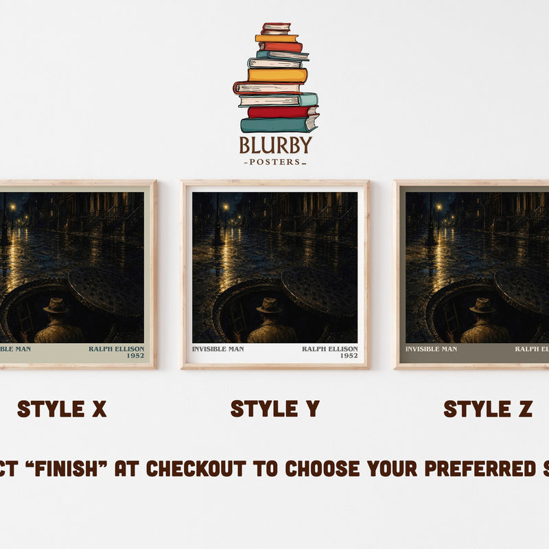 Invisible Man literary print in frame leaning in hallway – literary fiction wall art