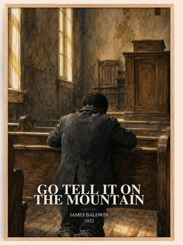 Go Tell It on the Mountain watercolour book poster by James Baldwin – framed literary art print