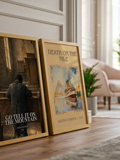 Go Tell It on the Mountain watercolour print framed by window – literary home decor