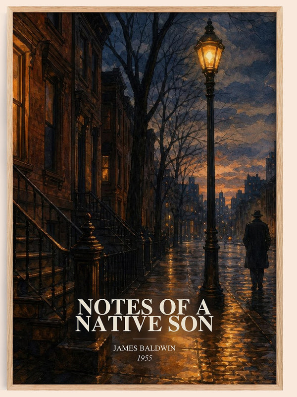 Notes of a Native Son watercolour book poster by James Baldwin – framed literary art print