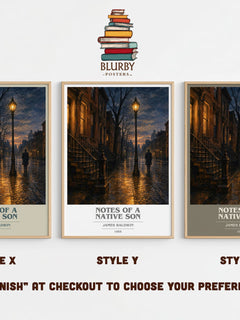 Notes of a Native Son book cover print in frame leaning in hallway – non fiction wall art