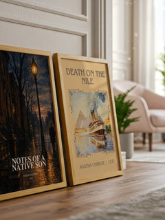 Notes of a Native Son watercolour print framed by window – literary home decor